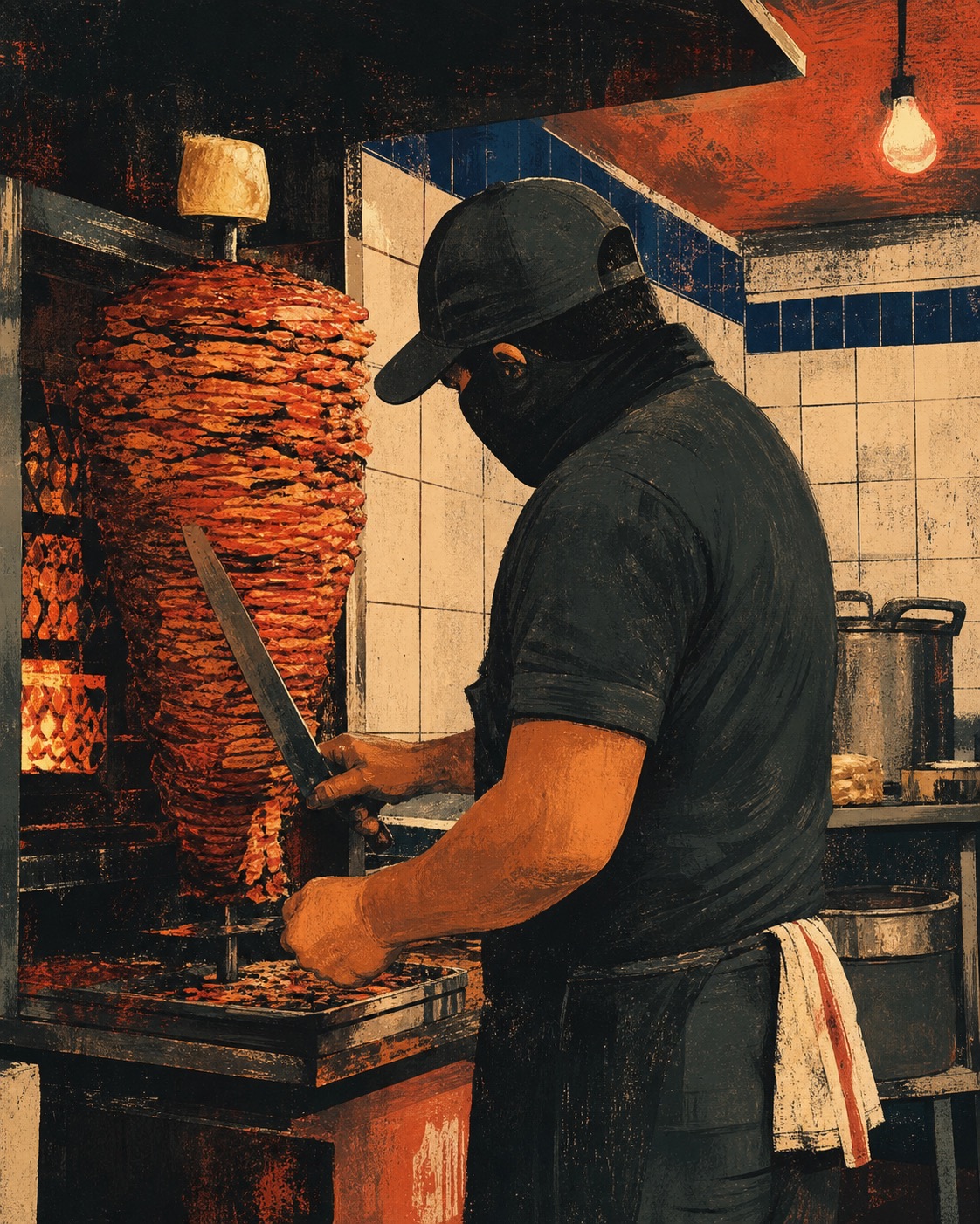 El taquero trabajando en El Remolkito del Sirloin