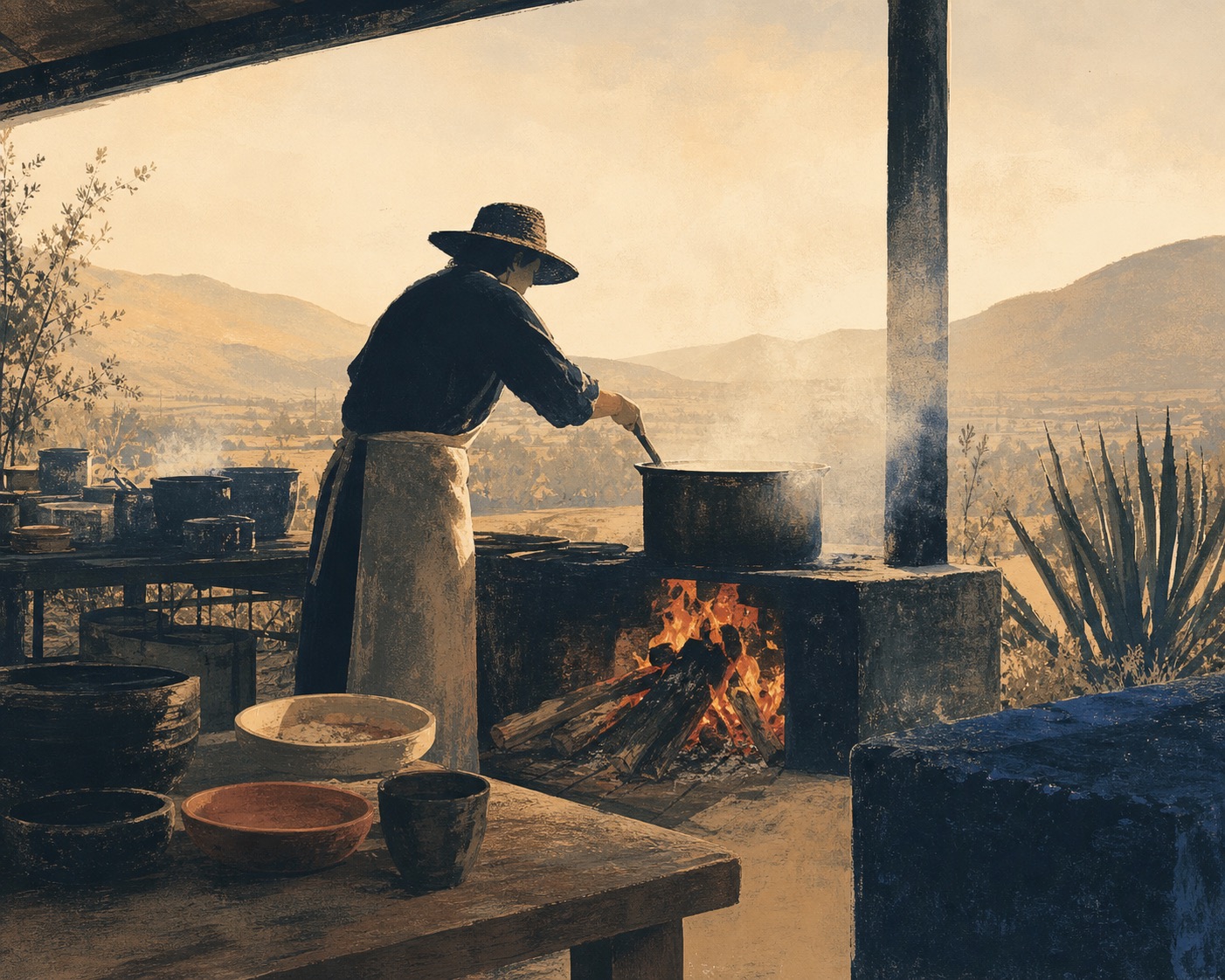 El taquero trabajando en La Cocina de Doña Esthela